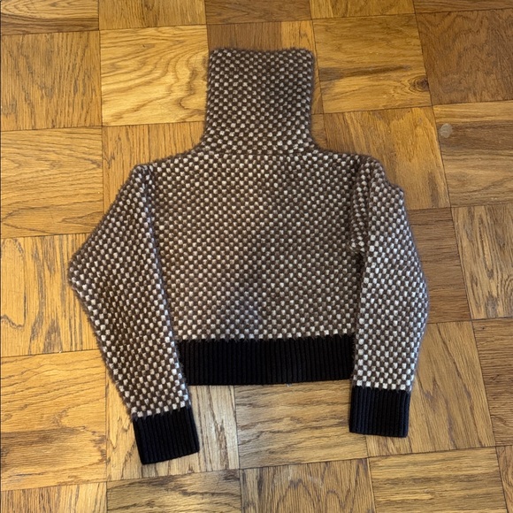 Zara faux fur combination knit bomber jacket in brown size small - Picture 9 of 9